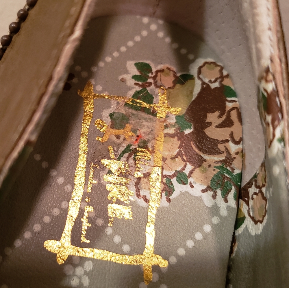 Miss L Fire Olive Green Button Heels Cottagecore - Picture 4 of 6